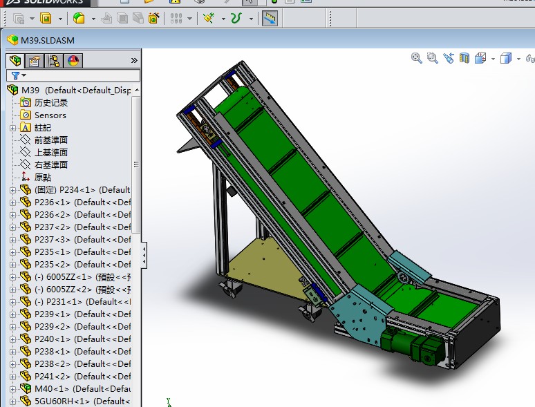 爬坡型皮带输送机3D图纸 K361 非标自动化设备3D图纸3D模型