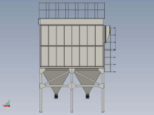 B02-布袋除尘器模型3D模型-1后视缩略图