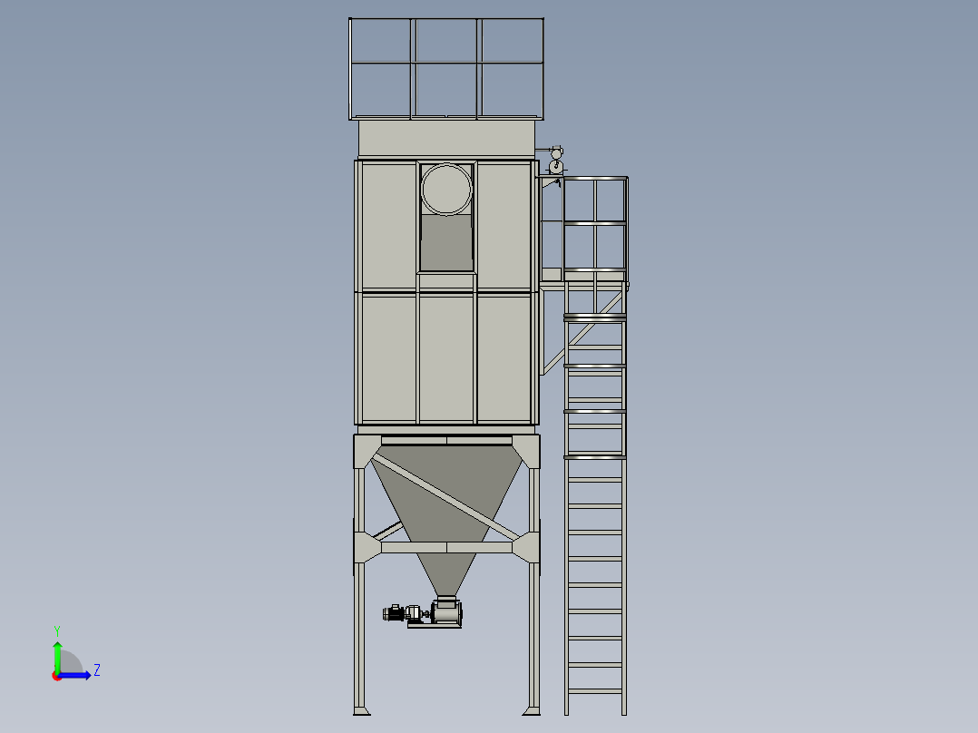 B02-布袋除尘器模型3D模型-1左视图