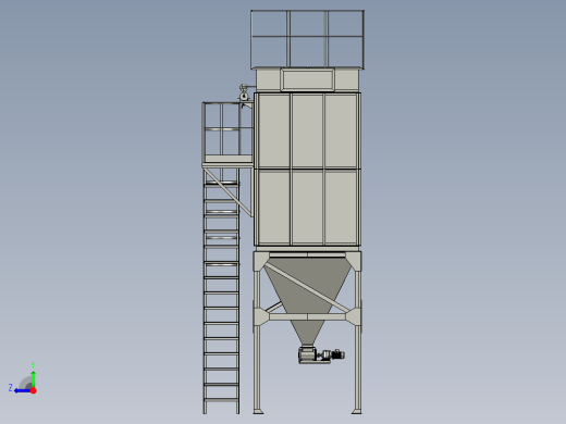B02-布袋除尘器模型3D模型-1右视缩略图