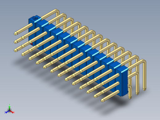 彩色公排针 100mil 2.54mm 系列-DS1022_blue_3x13p_100mil_TypeD_rev1.0