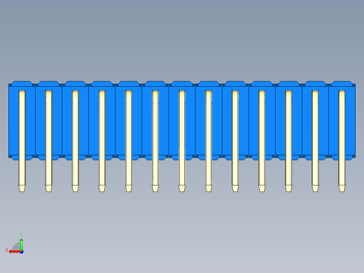 彩色公排针 100mil 2.54mm 系列-DS1022_blue_3x13p_100mil_TypeD_rev1.0后视缩略图