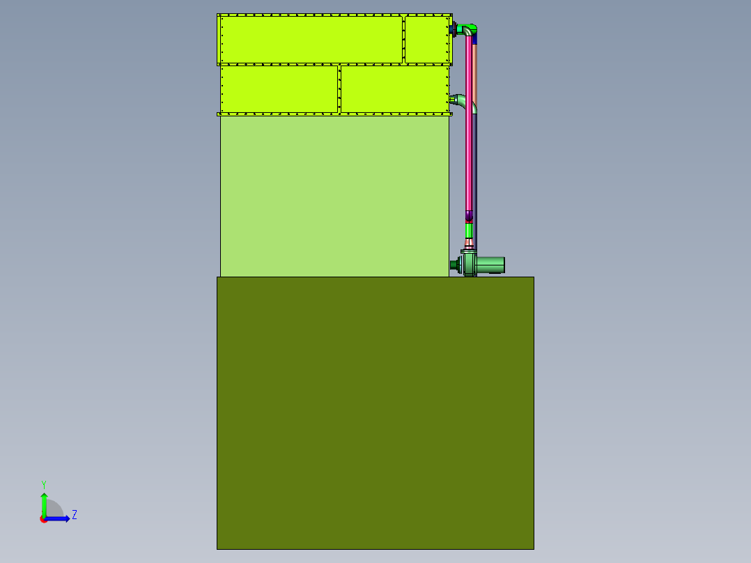 工业冷水机组工厂冷却装置左视图