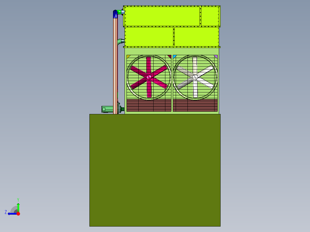 工业冷水机组工厂冷却装置右视图