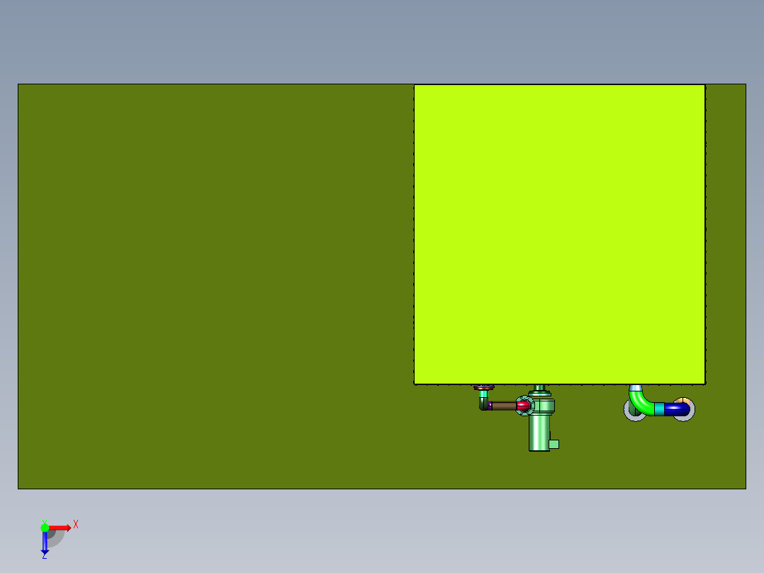工业冷水机组工厂冷却装置俯视图