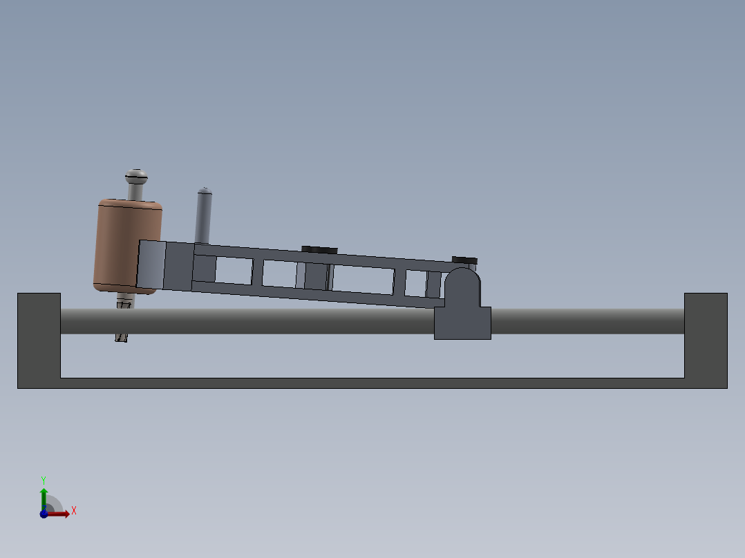 仿形铣床设计模型前视图