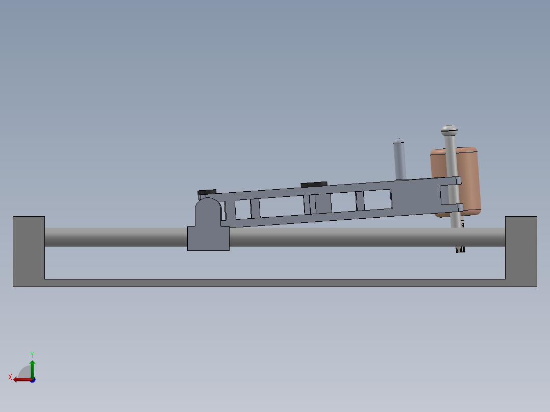 仿形铣床设计模型后视图