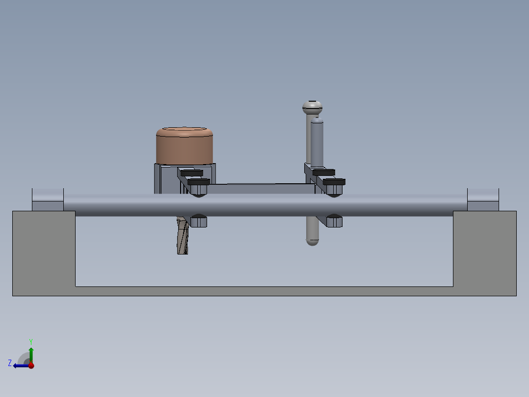 仿形铣床设计模型右视图