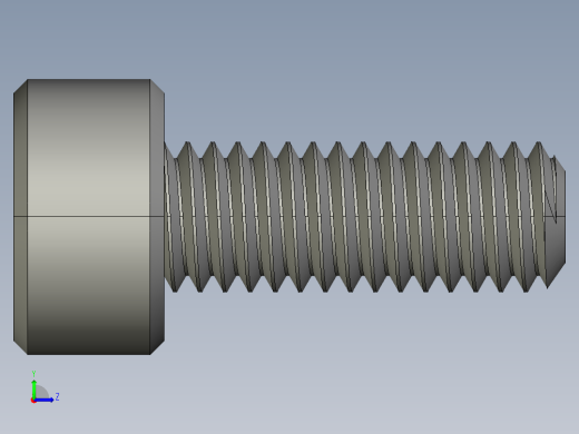 M3 x 0.5mm Thread 8mm LONG SOCKET HEAD CAP SCREW.STEP左视缩略图