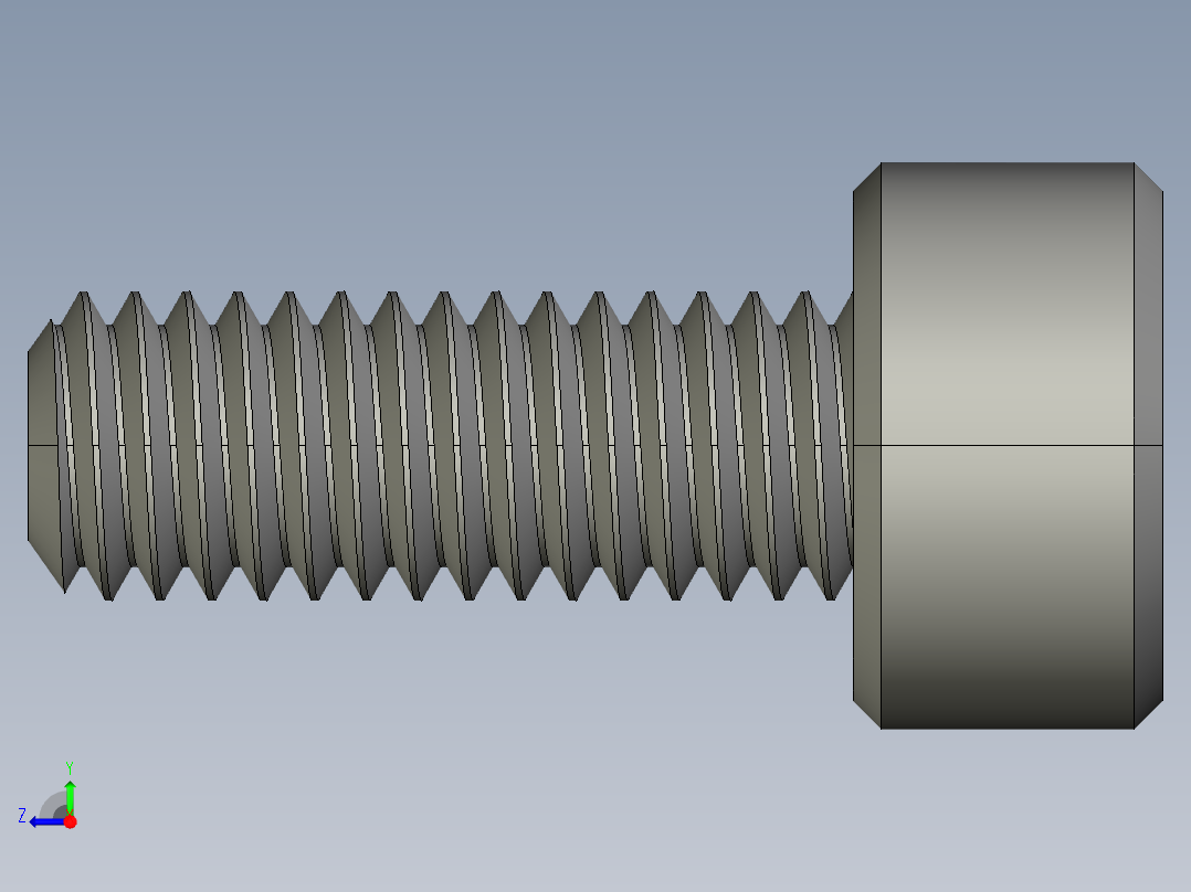 M3 x 0.5mm Thread 8mm LONG SOCKET HEAD CAP SCREW.STEP右视图