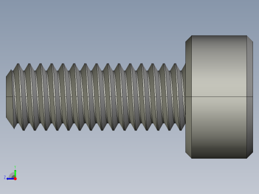 M3 x 0.5mm Thread 8mm LONG SOCKET HEAD CAP SCREW.STEP右视缩略图