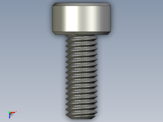 M3 x 0.5mm Thread 8mm LONG SOCKET HEAD CAP SCREW.STEP俯视缩略图
