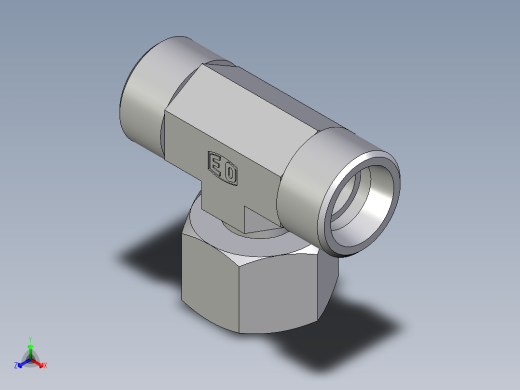 卡套式工业通用硬管接头EO_Standpipe_branch_tee_EVT20SOMD71正等轴测缩略图