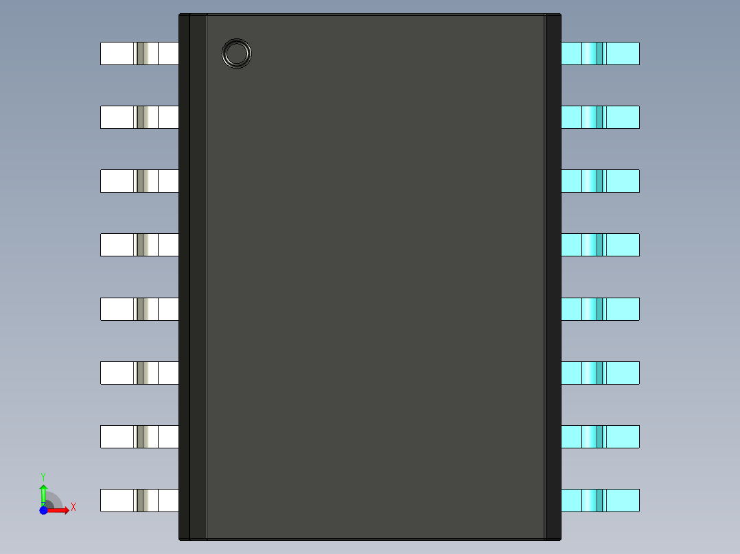 元器件3D封装SOIC16W44前视图