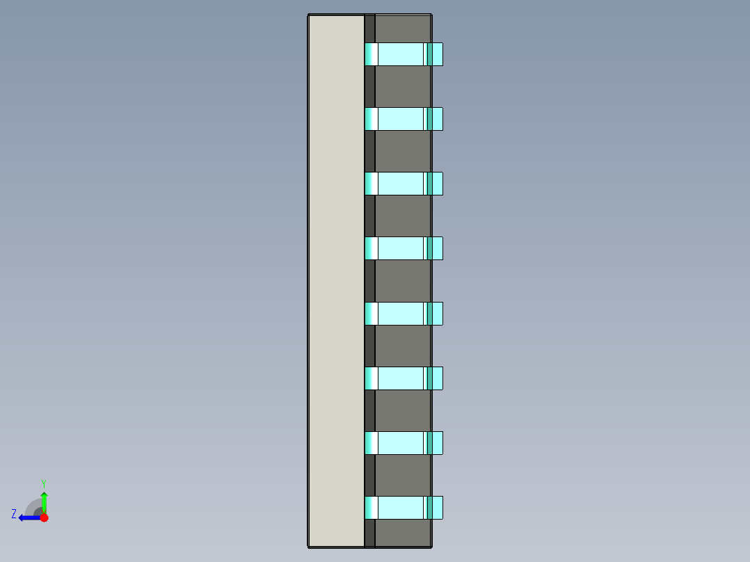 元器件3D封装SOIC16W44右视图