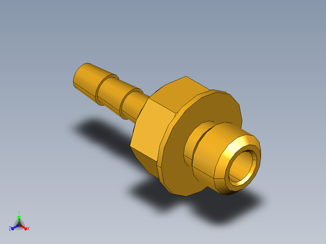 工业通用螺蚊管倒齿式工业硬管接头Male Connector 27-1正等轴测图