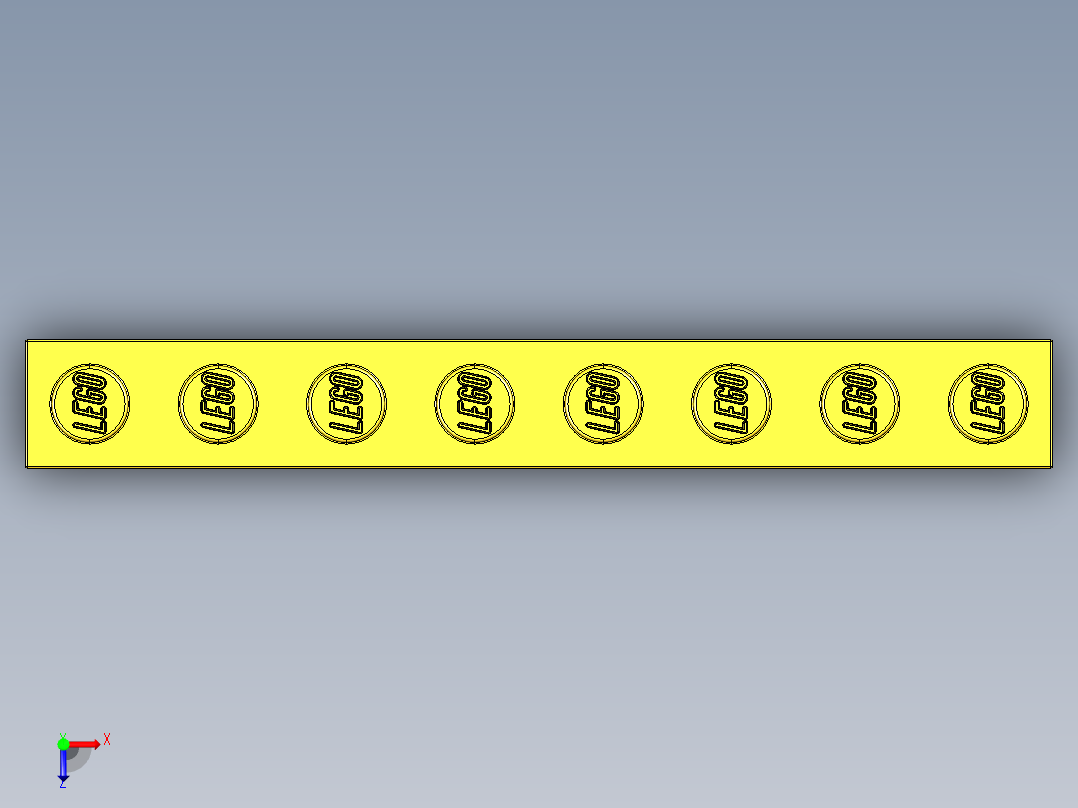 乐高套装 4421基本积木-300824 Bright Yellow Brick 1 x 8.STEP俯视图