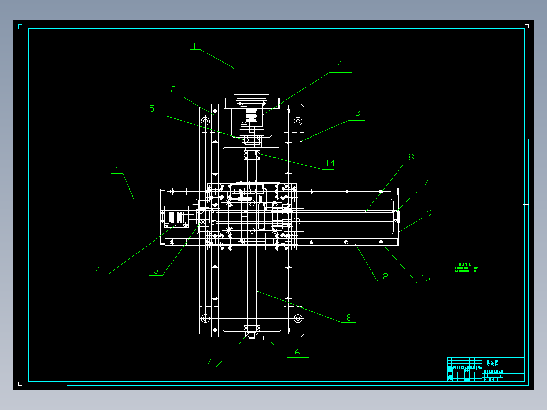 进口LED封装机设备二维设计含4张CAD图
