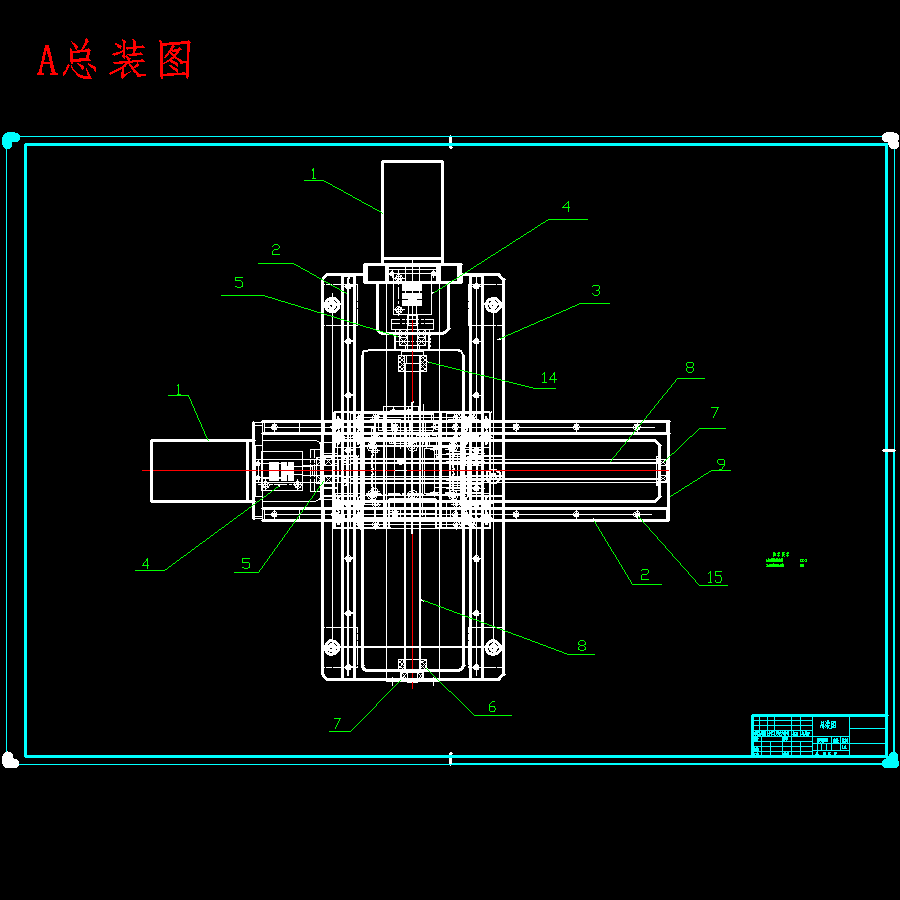 进口LED封装机设备二维设计含4张CAD图