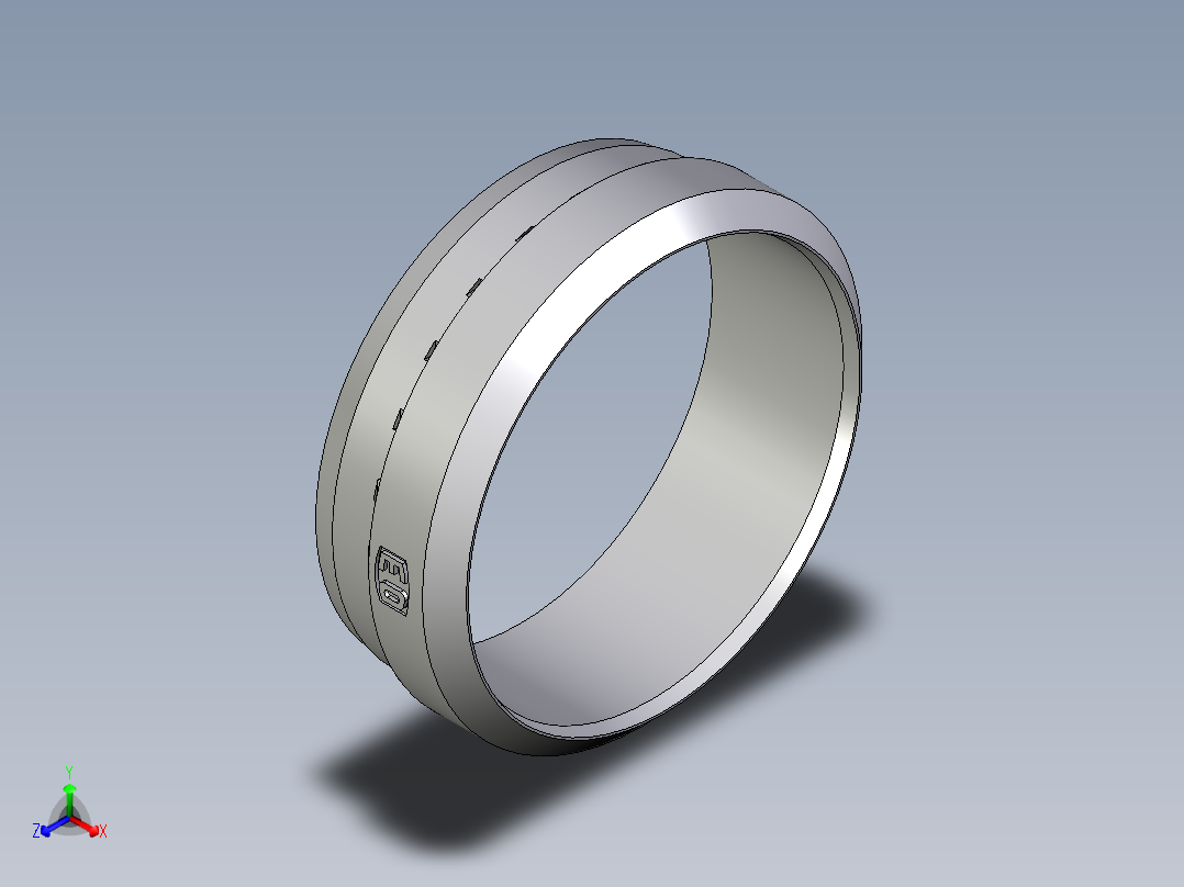 卡套式工业通用硬管接头Progressive_stop_ring_PSR28LX正等轴测图