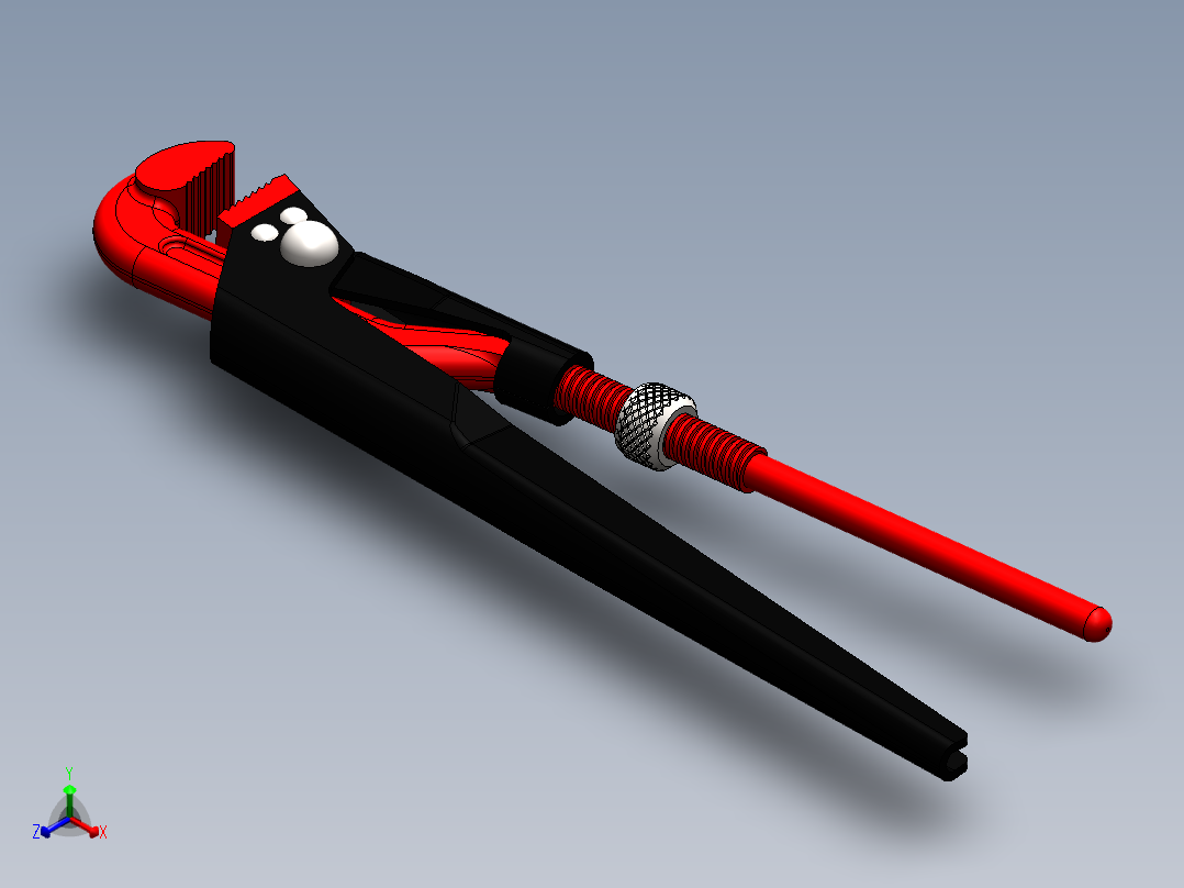 管钳扳手--16--sw正等轴测图