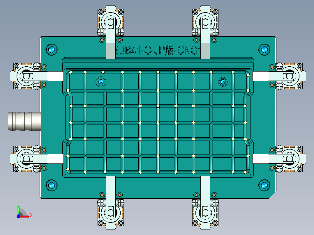 EDB41-C笔记本CNC工装夹具三维模型-JP版-CNC1-181129前视图