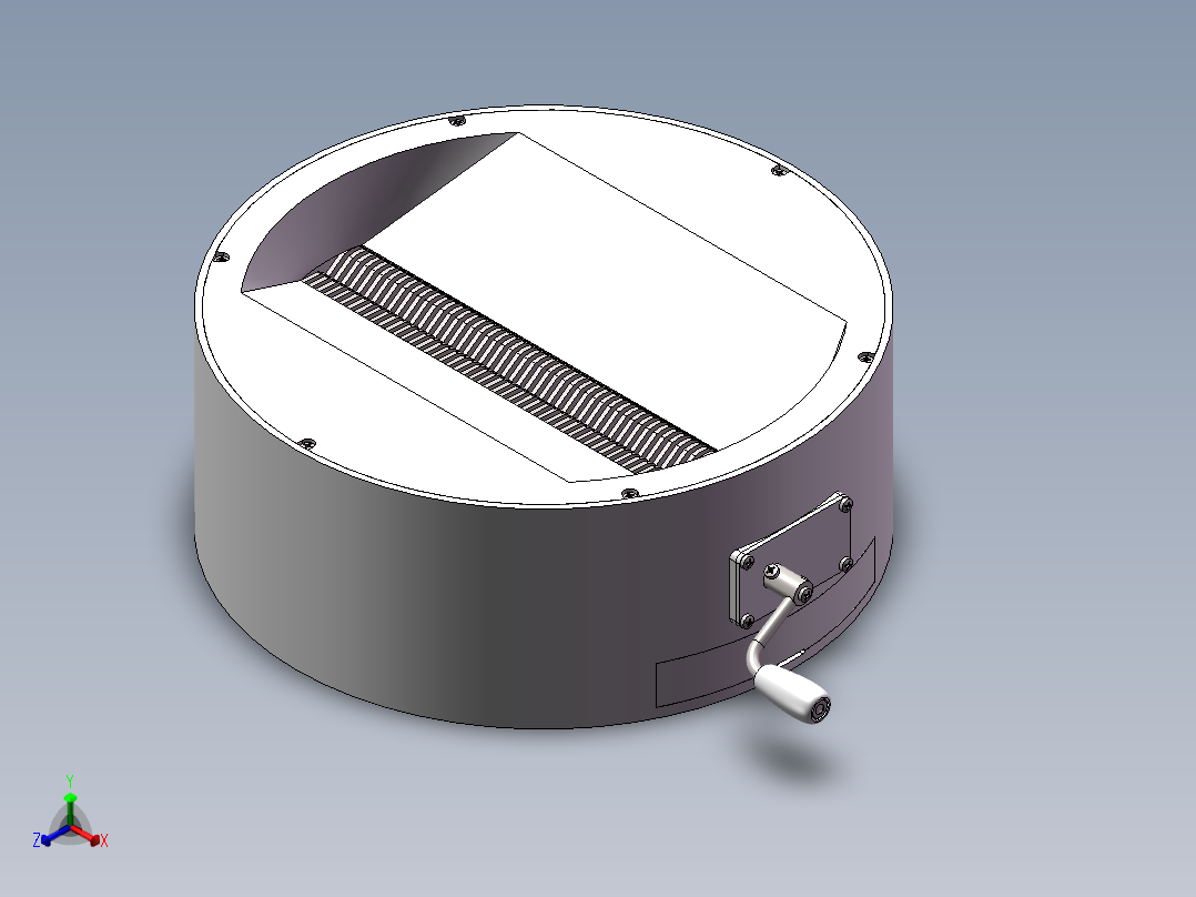 手摇粉碎机正等轴测图