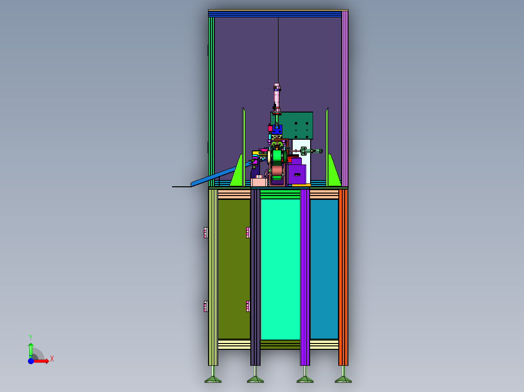 玻璃纤维软管输送切断装置前视图