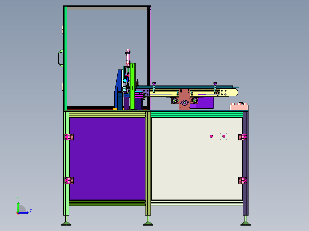 玻璃纤维软管输送切断装置左视图