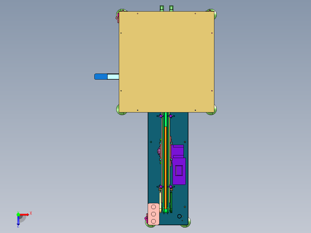 玻璃纤维软管输送切断装置俯视图
