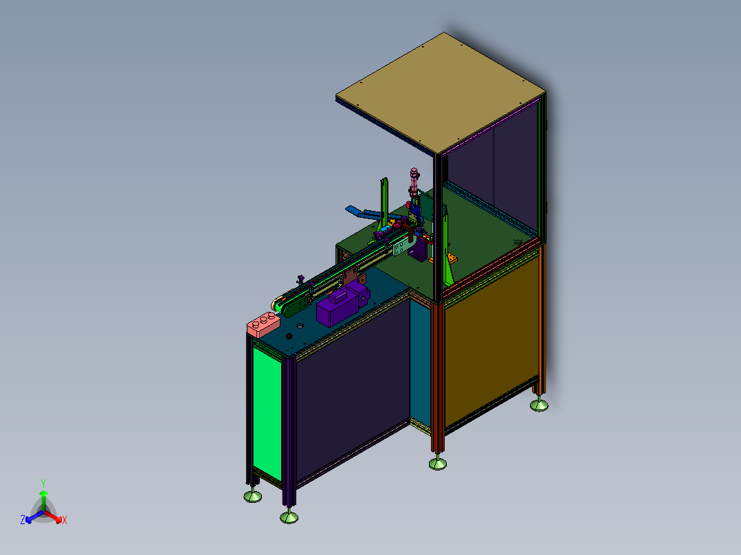 玻璃纤维软管输送切断装置正等轴测图