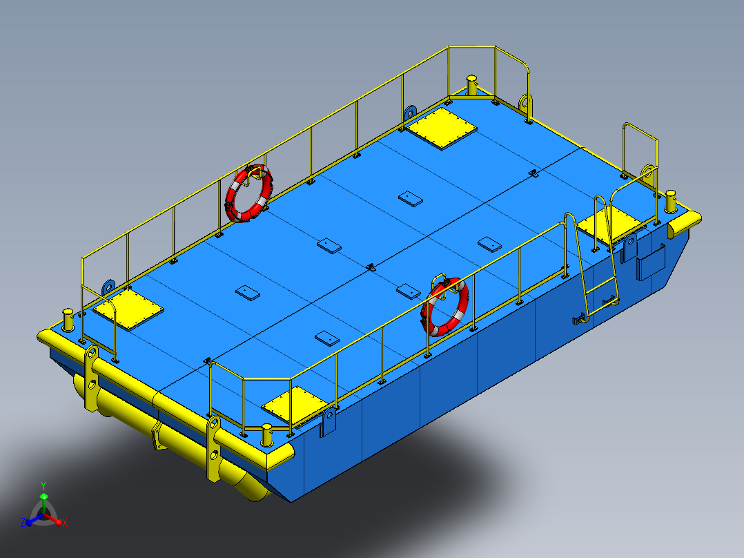 到浮桥正等轴测图