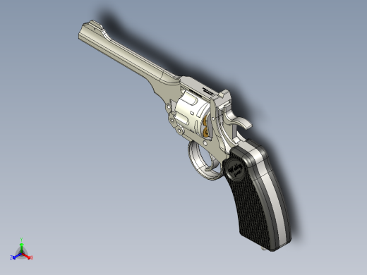 手枪左轮冲锋枪老式狙击步枪设计3D图纸webley-revolver-38-mark-4 INV STP IGS