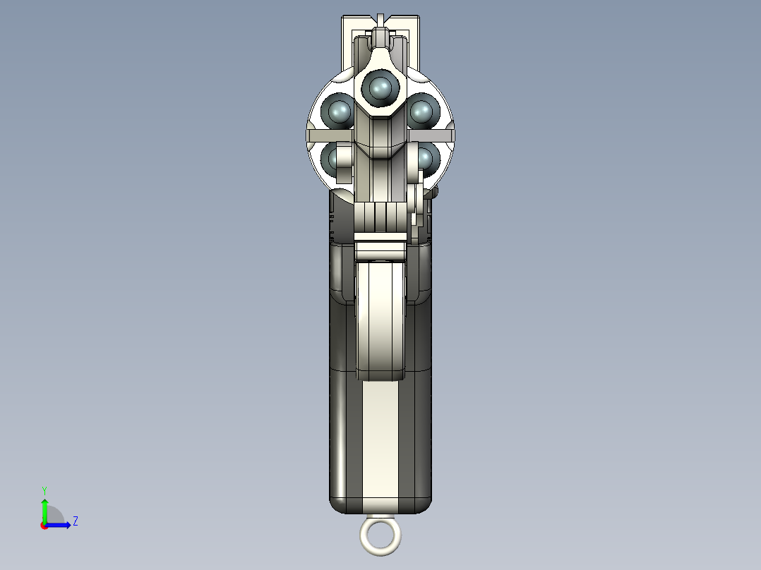 手枪左轮冲锋枪老式狙击步枪设计3D图纸webley-revolver-38-mark-4 INV STP IGS左视图