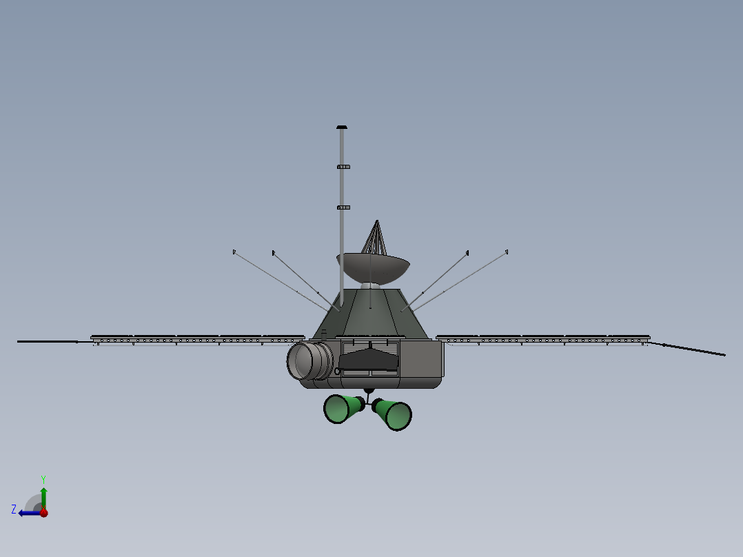 Mariner-4 的卫星右视图