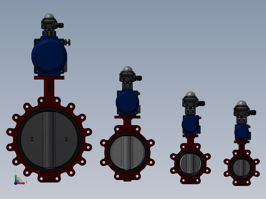 4款PN10凸耳蝶阀模型