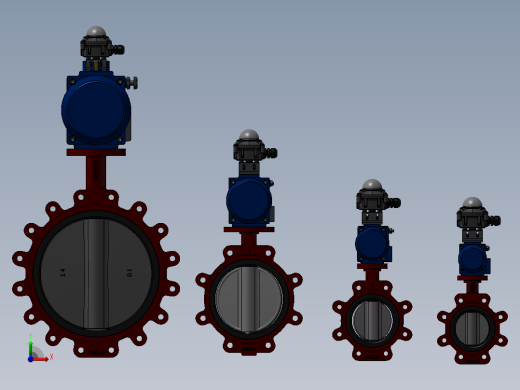 4款PN10凸耳蝶阀模型前视缩略图