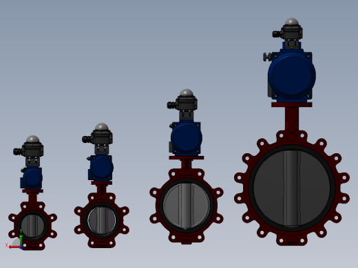 4款PN10凸耳蝶阀模型后视缩略图