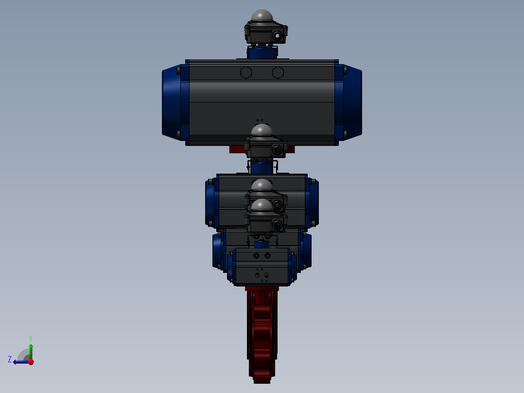 4款PN10凸耳蝶阀模型右视图