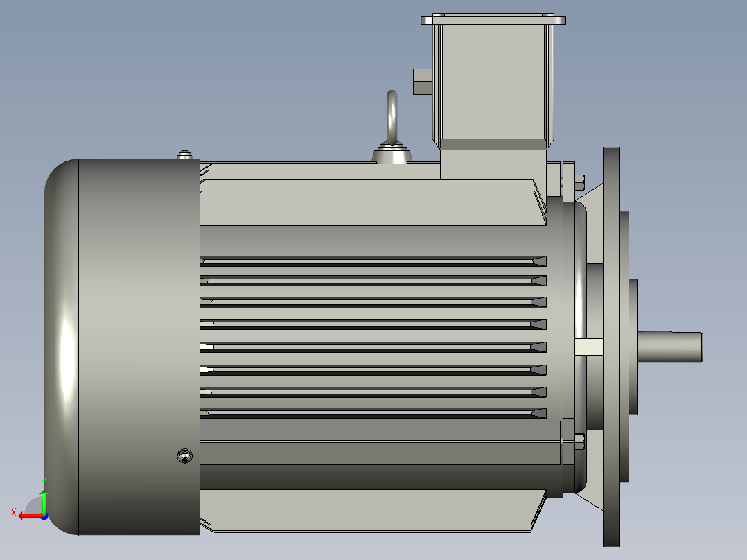 机座不带底脚端盖有凸缘(TK)63M后视图