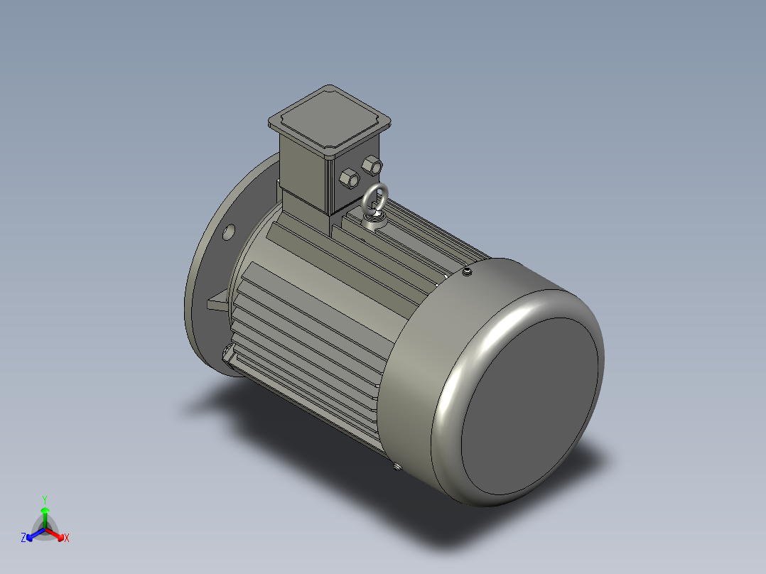 机座不带底脚端盖有凸缘(TK)63M正等轴测图