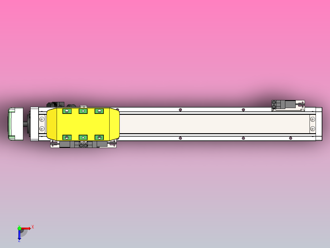 内嵌式螺杆 GTH5-100W伺服[GTH5-L2-300-BM-Y100W-C1-N]丝杆滑台模组安川马达俯视图