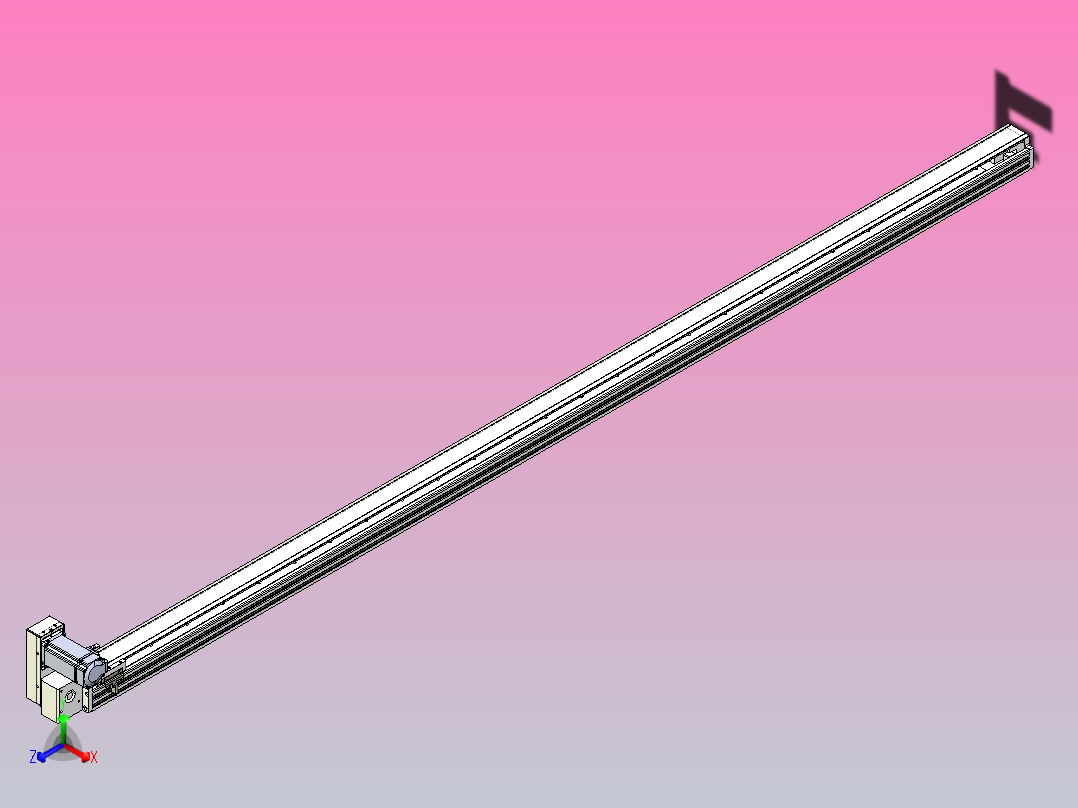 皮带直线轴半封闭可选导轨TPA-HNB-85S-90-L2450-LU-C-P20-N3正等轴测图