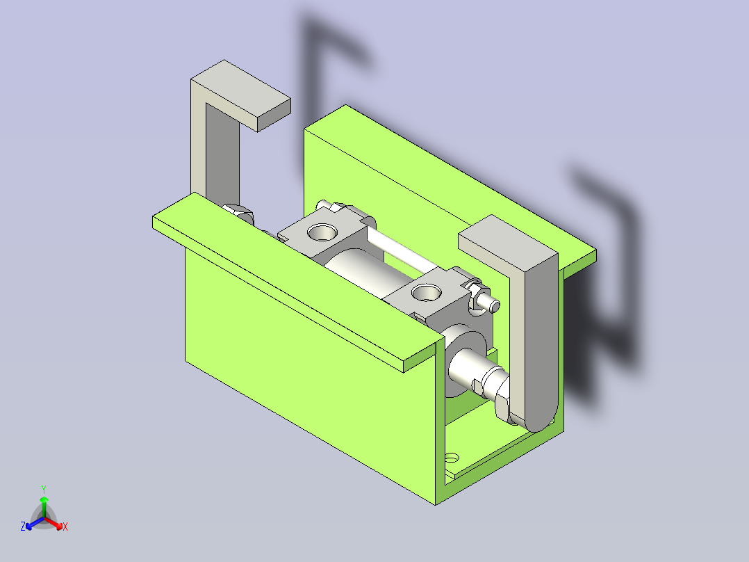 SMC双头气缸CA2WL50-25(0_0_0)正等轴测图