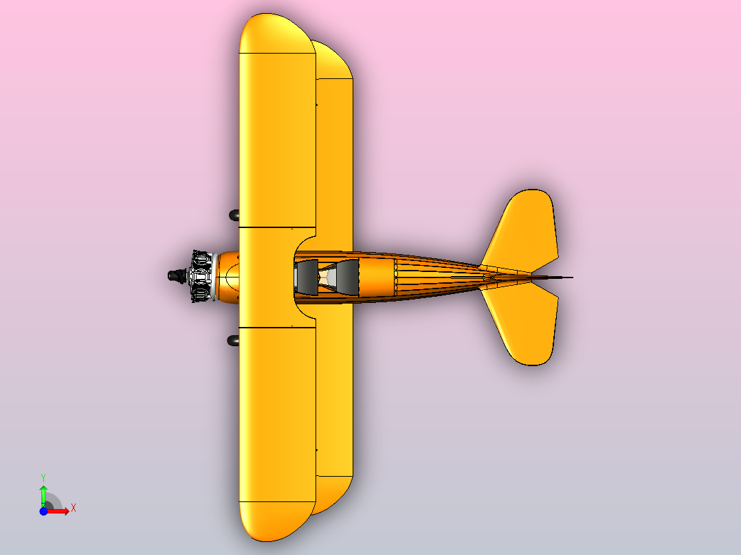RC 波音斯蒂尔曼 PT-17 160CC 星形燃气发动机，20 公斤怪物前视图