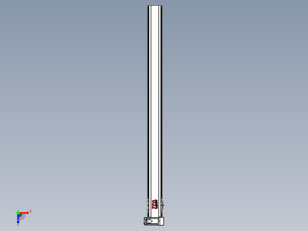 皮带直线轴半封闭可选导轨TPA-HNB-120D-110-L1450-RU-C-P40-N3俯视图