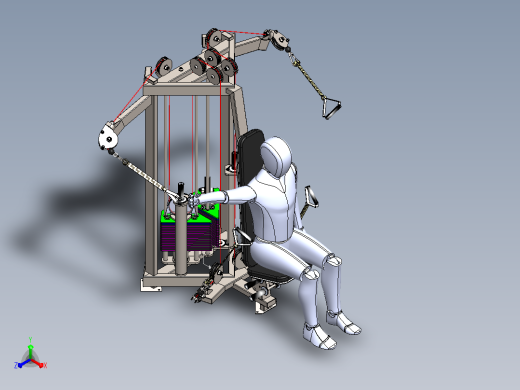 胸部健身器械3D数模图纸 Solidworks设计