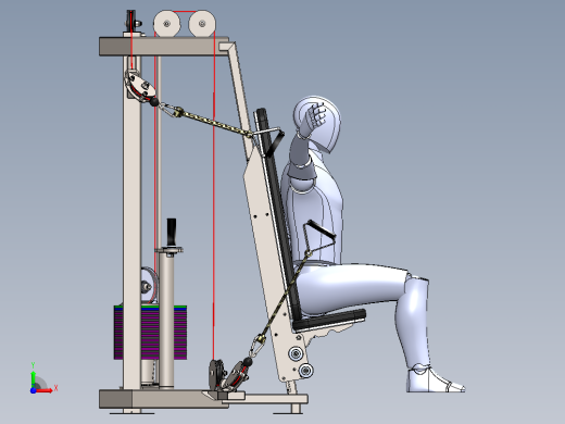 胸部健身器械3D数模图纸 Solidworks设计前视缩略图