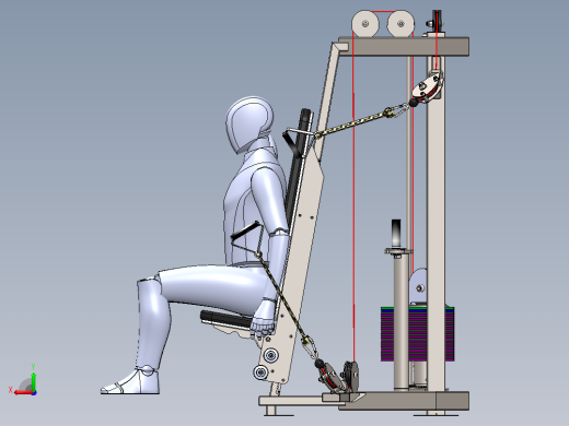 胸部健身器械3D数模图纸 Solidworks设计后视缩略图