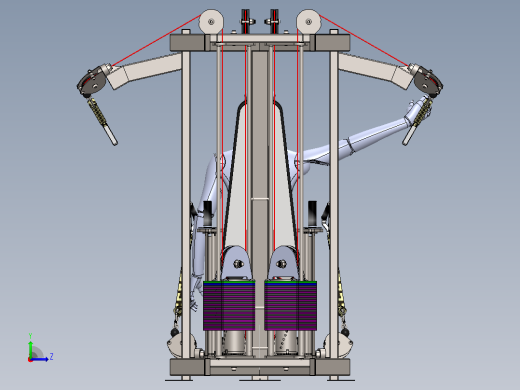 胸部健身器械3D数模图纸 Solidworks设计左视缩略图